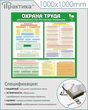 Стенд ОХРАНА ТРУДА В ОФИСЕ (1200х1000 мм, пластик ПВХ 4 мм, алюминиевый багет серебряного цвета)